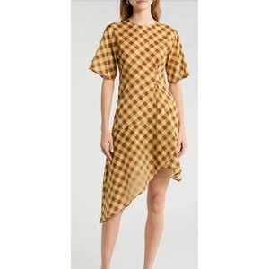 Damson Madder - Harmony Gingham Asymmetric Dress